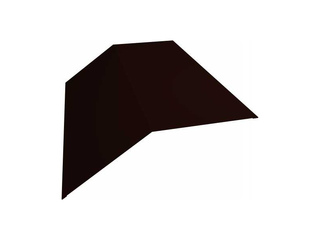 Планка конька плоского 145х145 0,5 GreenCoat Pural BT с пленкой RR 32 темно-коричневый (RAL 8019 серо-коричневый)