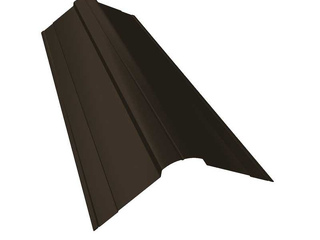 Планка конька фигурного 100x100 0,5 GreenCoat Pural BT, matt RR 32 темно-коричневый (RAL 8019 серо-коричневый)