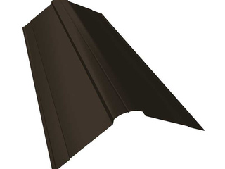 Планка конька фигурного 150x150 0,5 GreenCoat Pural BT RR 32 темно-коричневый (RAL 8019 серо-коричневый)