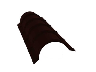 Планка малого конька полукруглого 0,5 Satin с пленкой RR 32 темно-коричневый 0 - в «Монолит-Металлопрокат».