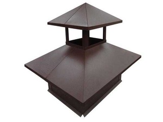 Дымник на трубу двойной 520х390мм 0,5 GreenCoat Pural BT с пленкой RR 32 темно-коричневый (RAL 8019 серо-коричневый) 0 - в «Монолит-Металлопрокат».